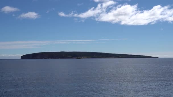 You Can See Remote Island Shore Gaspe Scenic Background Happens — Stockvideo