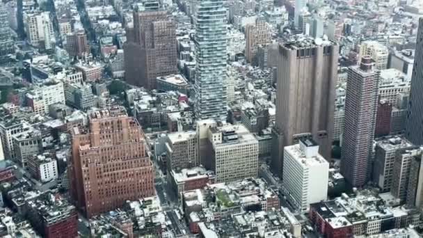 Aerial View Manhattan New York City Closeup Look One World — Wideo stockowe