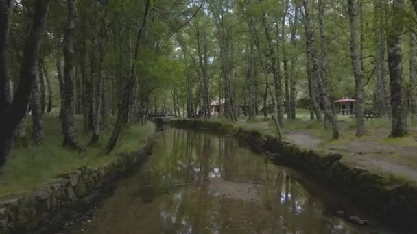 Aerial Drone Zezere River Covao Ametade Serra Estrela Portugal — 图库视频影像