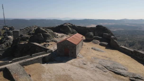 Old Building Monsanto Ruins Portugal Aerial Circling — Video