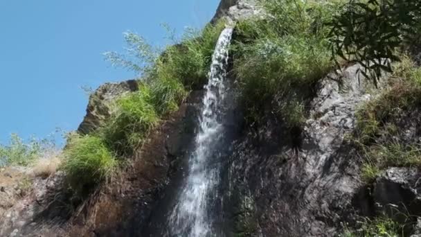Pego Waterfall Penha Garcia Portugal Low Angle — Stock Video
