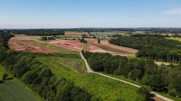 Land Being Prepared Hs2 High Speed Railway Construction Warwickshire Countryside — Αρχείο Βίντεο