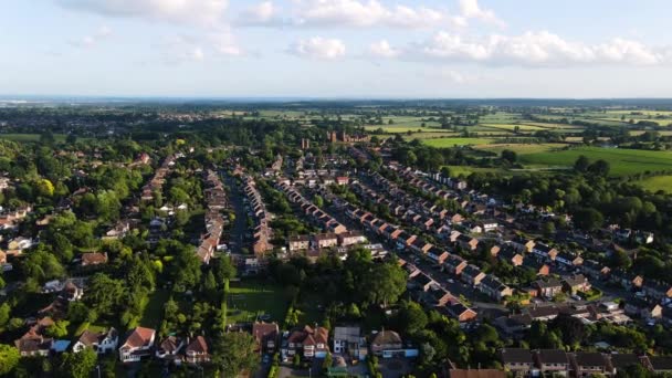 Stunning Ariel View Kenilworth Town Warwickshire Rooftops Fields Historic Kenilworth — Wideo stockowe