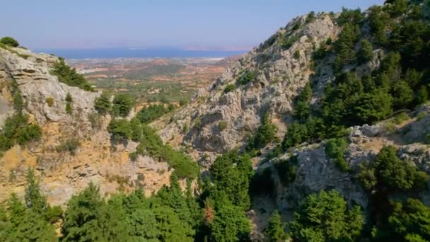 Aerial View Valley Palio Pyli Kos Greece — Stock video