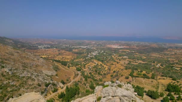 Aerial View Stunning Greek Countryside Palio Pyli Kos — Wideo stockowe