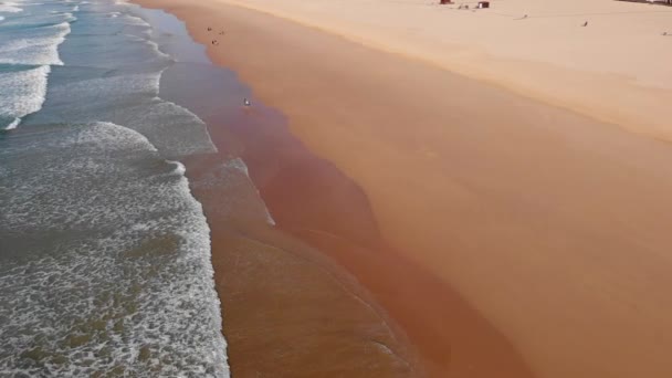 Red Sand Beaches Ocean Coast Portugal Aerial — Stock video