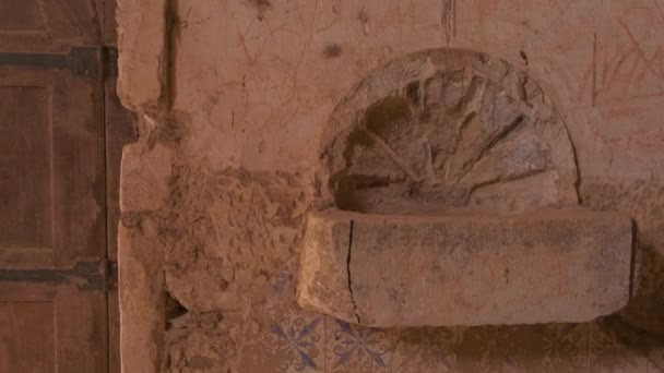 Caméra Capture Les Murs Endommagés Château Jurumanha Met Évidence Les — Video