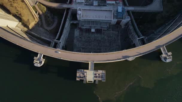 Aerial Top Static View Alqueda Dam Portugal — 图库视频影像