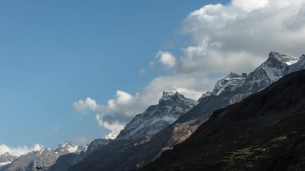 Tempo Queda Montanhas Neve Nuvens Movendo Montanhas Neve Himachal Pradesh — Vídeo de Stock