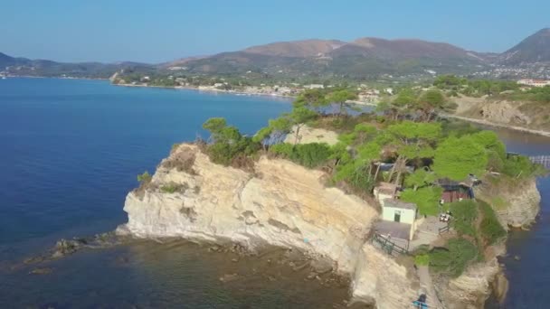 Video Van Het Beroemde Eilandje Cameo Het Gebied Agios Sostis — Stockvideo