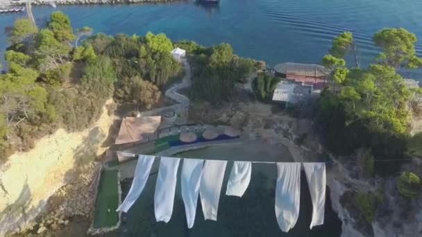 Aerial View Cameo Island Zakinthos Grece — Stockvideo