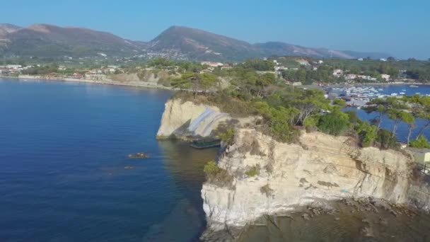 Vliegen Met Drone Bij Agios Sostis Cameo Island Zakynthos Griekenland — Stockvideo