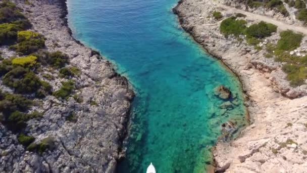 Drone Footage Korakonissi Inlet Zakynthos Greece — Vídeo de stock