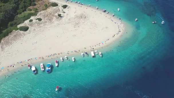 Vue Aérienne Par Drone Petite Île Inhabitée Emblématique Marathonisi Avec — Video