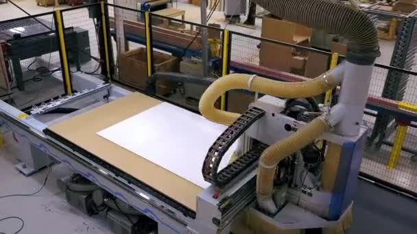 Time Lapse Cnc Wood Cutter Carver Carving Out Kitchen Cabinets — Stockvideo