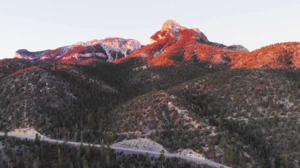 Mount Charleston Aerial Morning Panorama — Stock video