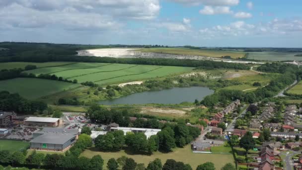 Aerial Flight Welton Waters Hull Quarry — ストック動画