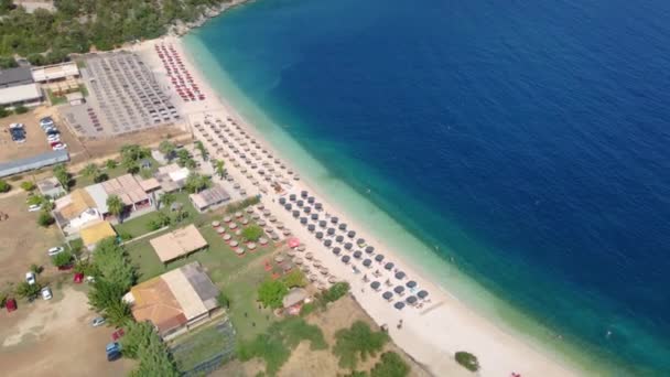 Amazing Crystal Clear Azure Water Antisamos Beach Kefalonia Island Greece — Wideo stockowe