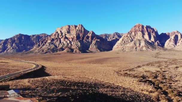 Scenic View Aerial Panorama Red Rock Canyon Nevada — Stock video