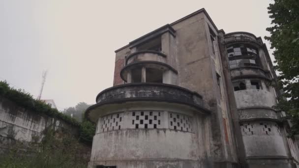 Tilt Caramulo Sanatorium Being Overgrown — Stock video