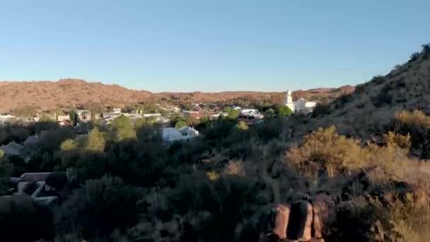 Aerial Reveal Shot Town Colesberg South Africa — Vídeo de Stock