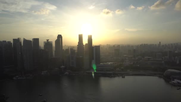 Singapore Skyline Marina Bay Sands Rooftop — Stok Video
