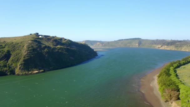 Drone Shot Landscape Mouth Mouth Comuna Navidadad Matanzas Puertecillo Spot — Vídeo de Stock