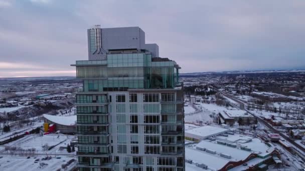 City Downtown Calgary Skyscraper Apartment Building — ストック動画