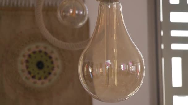 Stylish Vintage Led Edison Filament Light Bulb Christmas Interior Decoration — Wideo stockowe