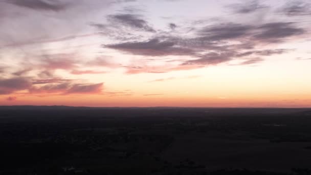 Klidný Pohled Západ Slunce Hradu Monsaraz Nad Řekou Guadianou — Stock video