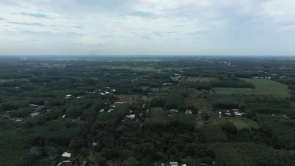 Aerial Fly Shot Chi Vietnam Farms Forests Sunny Day Blue — Wideo stockowe