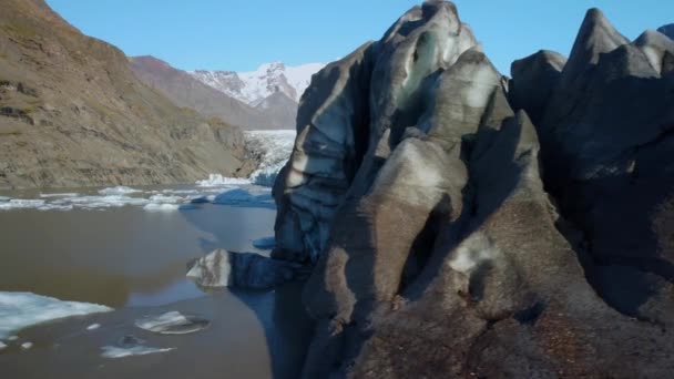 Vue Aérienne Glacier Svinafellsjokull Svinafell Islande — Video
