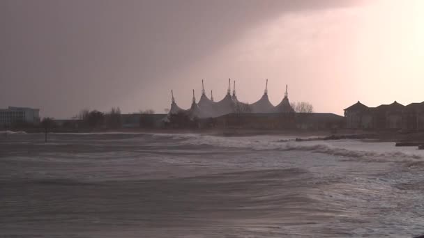 Stormy Sea Sky Butlins Holiday Camp Background Bristol Channel Storm — Wideo stockowe