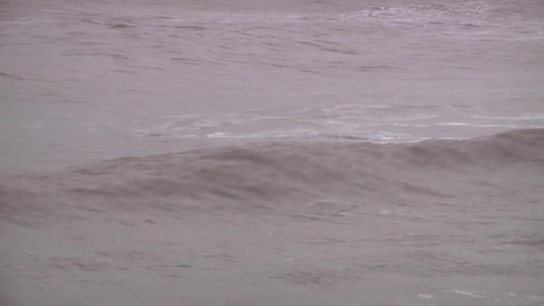 Waves Shoreline Storm Franklin Bristol Channel Minehead Somerset 20Th February — Vídeo de stock