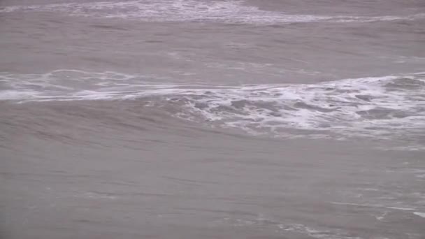 Waves Breaking Shore Storm Franklin Bristol Channel Minehead Somerset 20Th — Vídeo de stock