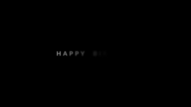Stylish Happy Birthdaty Animated Text Animation Motion Graphics Replacable Black — Vídeo de Stock