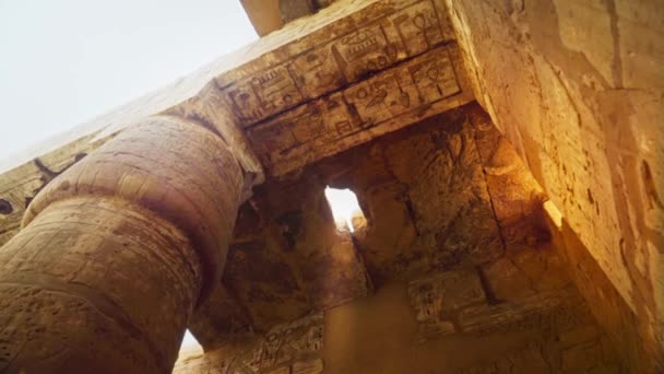 Intérieur Vieux Temple Pharaon Louxor Egypte Une Petite Fenêtre Sur — Video