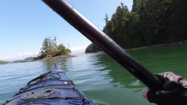 Calm Pacific Ocean Waters Broken Group Islands Vancouver Island Canada — Vídeo de stock