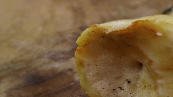 Macro Shot Hedgehog Mushroom Hydnum Repandum — Stockvideo