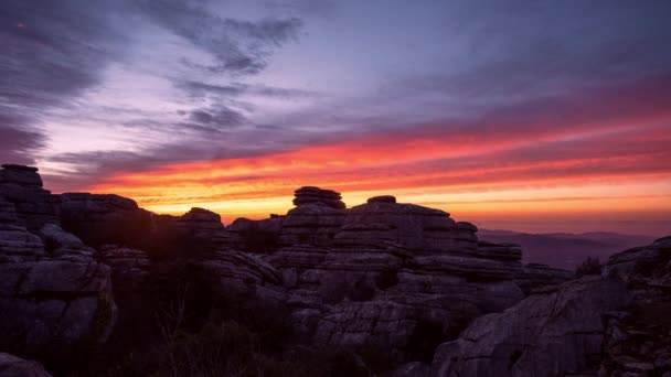 Sunrise Clouds Sandwich Rocks Spain — Vídeo de stock