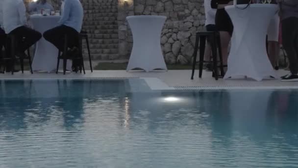 Party Swimming Pool Drone Water — Wideo stockowe