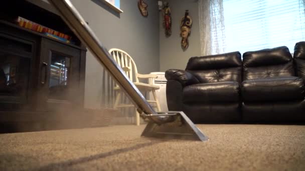 Washing Carpet Room Professional Equipment Cleaning Service — Stockvideo