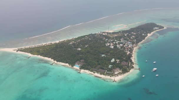 Top View Island Located Maldives Which City Located Surrounded Incredible — Video Stock