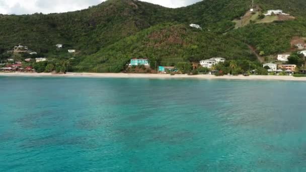 Images Drones Plage Sable Dans Les Caraïbes — Video