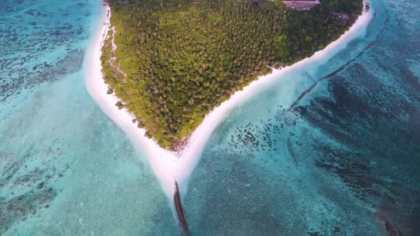 Top View Maldives Island City Located Surrounded Incredible Color Water — Video Stock