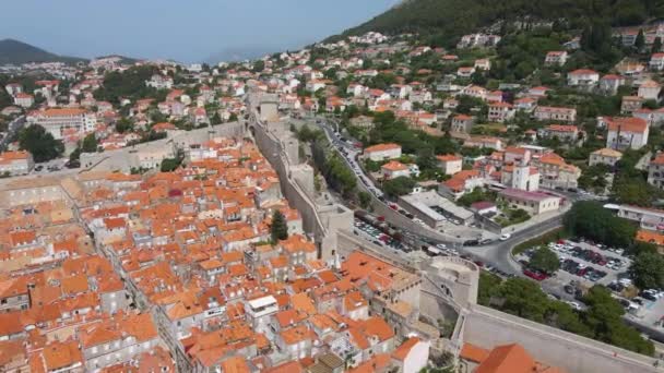 Luftaufnahme Von Dubrovnik Der Südlichen Stadt Kroatien Der Adria Europa — Stockvideo