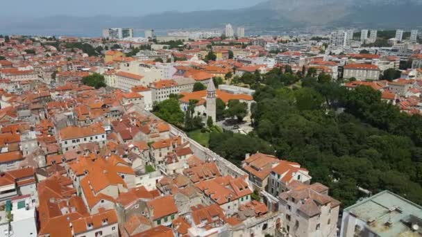 Drone Shot Croatian City Split Resort Region Dalmatia Main Attraction — Video Stock