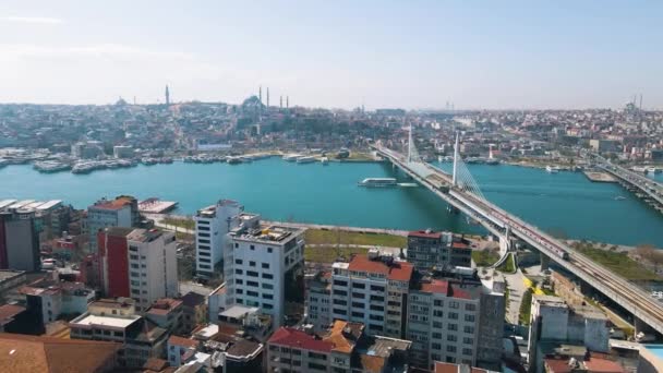 Vista Aérea Del Puente Bósforo Estambul Paisaje Estambul Imágenes Drones — Vídeos de Stock