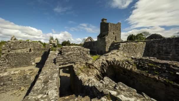 Motion Time Lapse Creevelea Abbey Μεσαιωνική Καταστροφή Στην Κομητεία Leitrim — Αρχείο Βίντεο