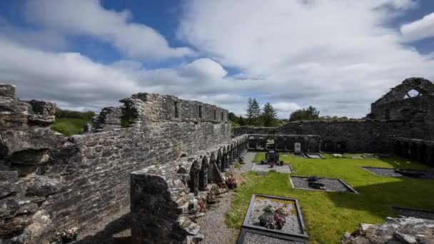 Motion Time Lapse Creevelea Abbey Medieval Ruin County Leitrim Ireland — ストック動画